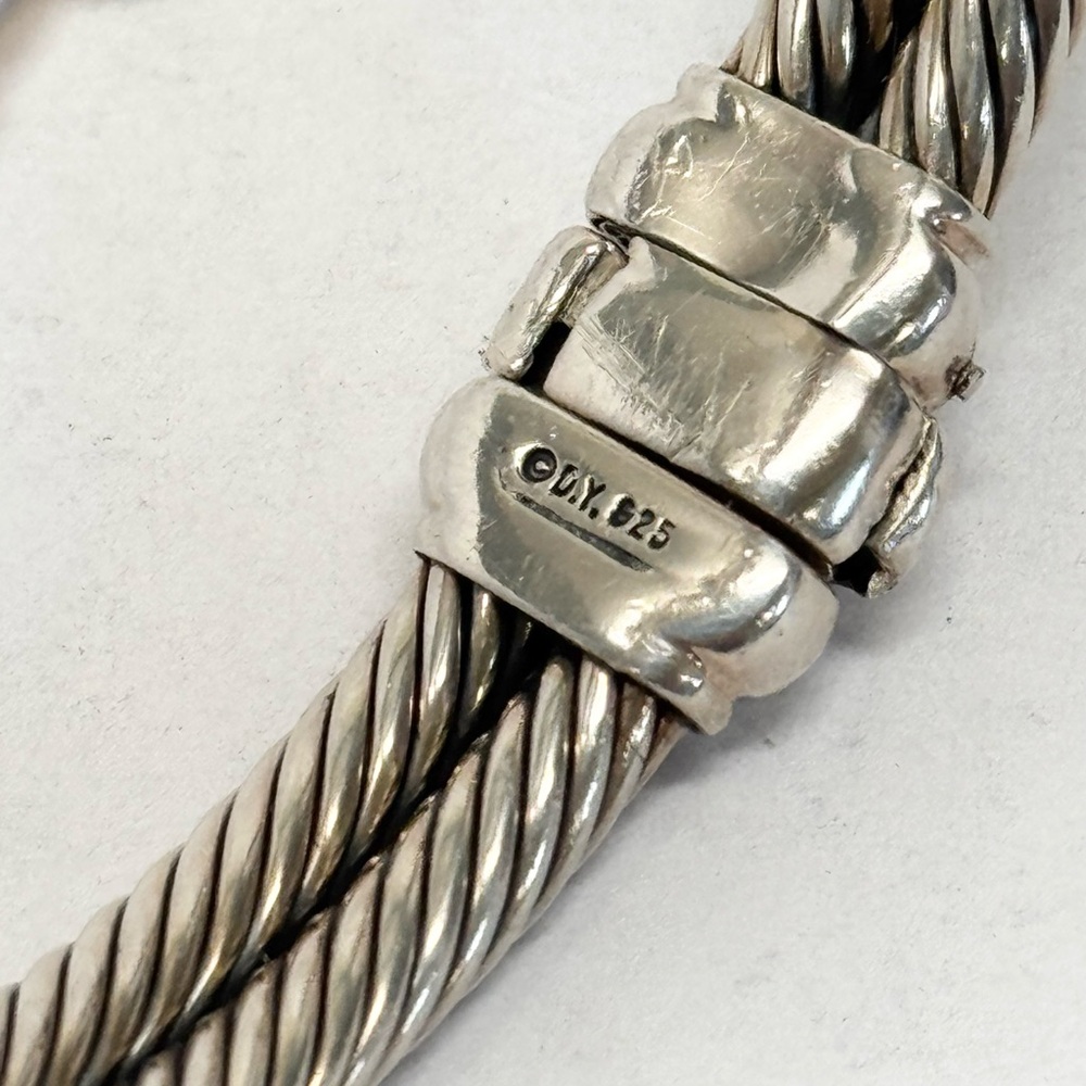David Yurman .925 Lemon Citrine Diamond Albion Cable Bracelet - Picture 8 of 10